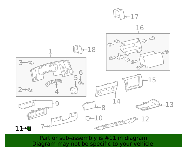 555390C081 Control Switch Blank Cover 20082022 Toyota Sequoia