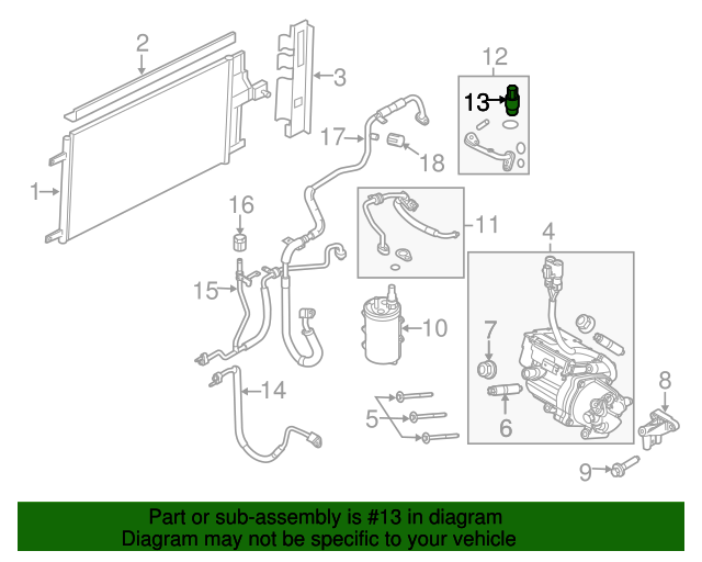 20022012 Ford A/C Clutch Cycle Switch YC1Z19E561BA