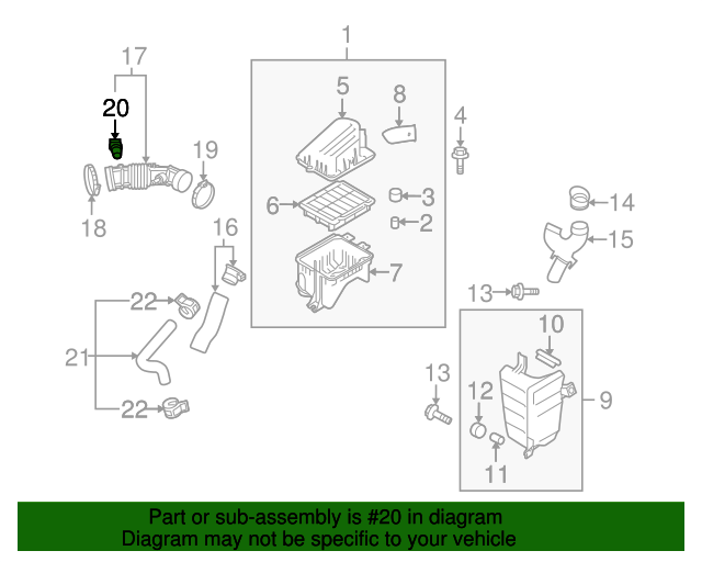 20092011 GM Mass Air Flow Sensor 12671610
