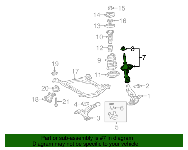 20112014 Toyota Sienna Suspension Strut (Left, Front) 4852009S70 Toyota OEM Direct