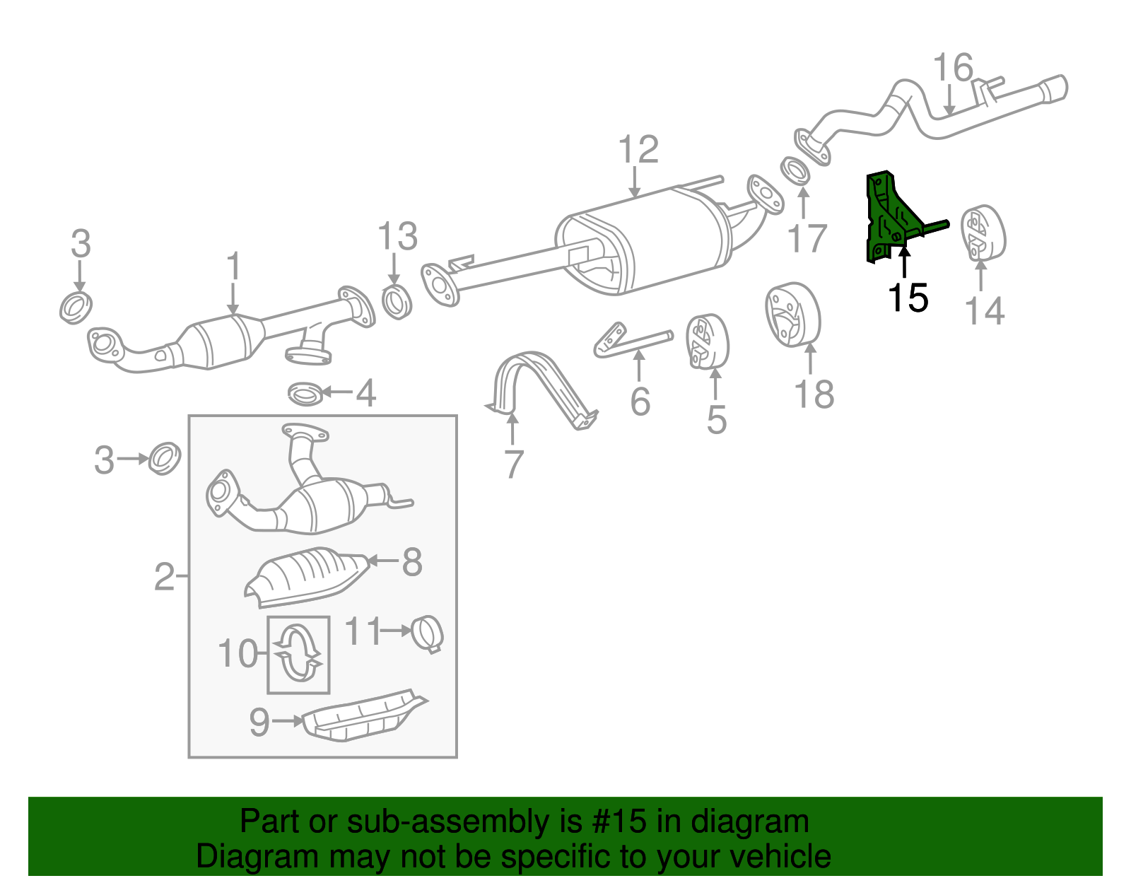 Exhaust System Hanger Bracket - Toyota (17571-50140)