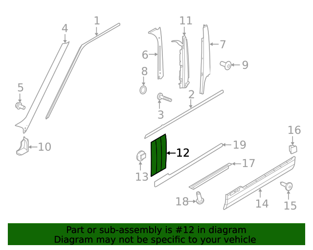 Genuine OEM Door Molding Part LR116772 Fits 20182022 Land Rover Range