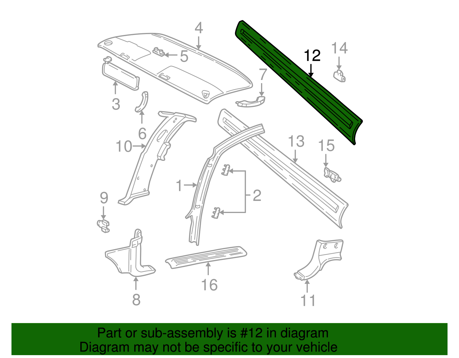 Back Glass Reveal Molding - GM (93804304)