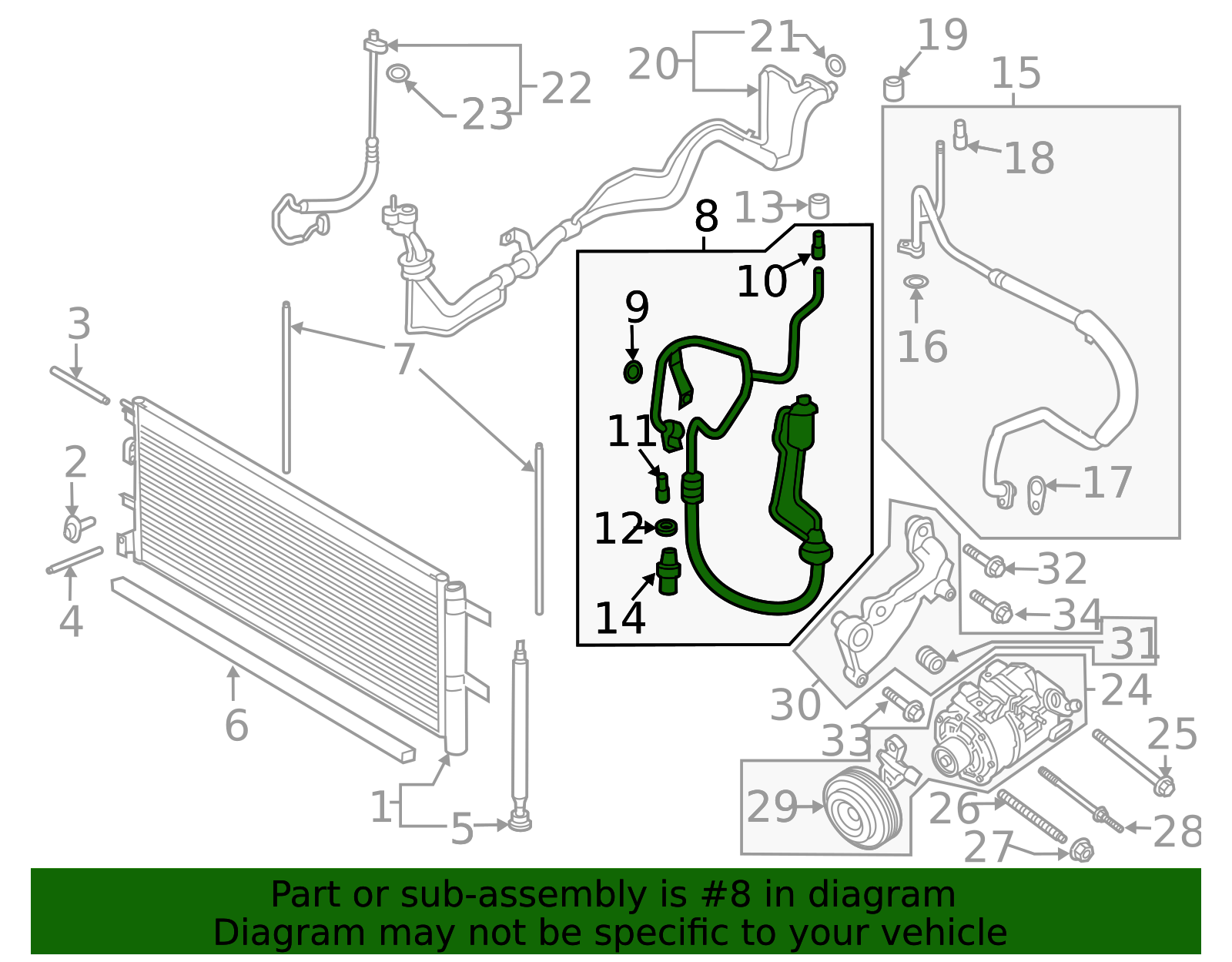Motorcraft™ A/C Refrigerant Suction Hose - Ford (YF-38032)