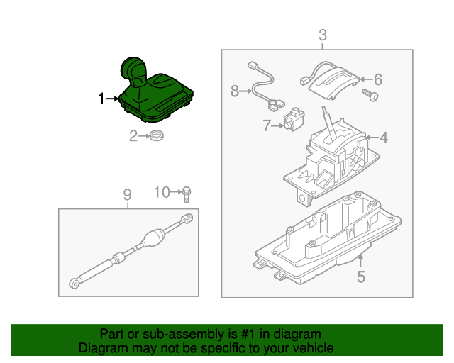 7P1713203ATVJ Shift Knob 20112012 Volkswagen Touareg