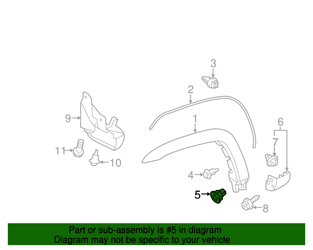 19902024 Toyota Fender Liner Grommet 90189A0002 OEM Parts Online