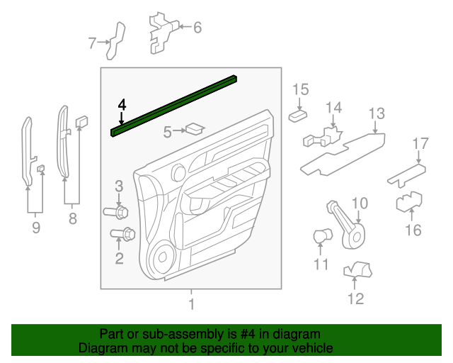 20072011 Honda CRV Belt WeatherStrip 72335SWAA01 XportAuto