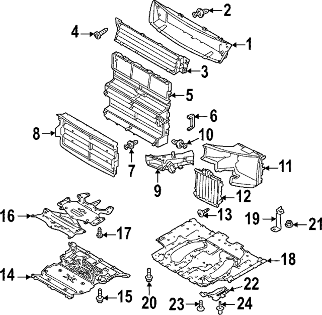 Genuine OEM Radiator Support Splash Shield Part# LR173847 Fits 
