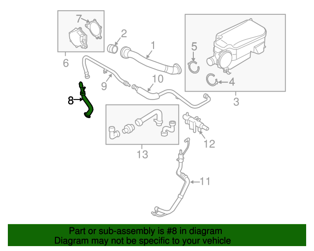 20112016 Ford Vacuum Hose BC3Z9C493A Varsity Ford