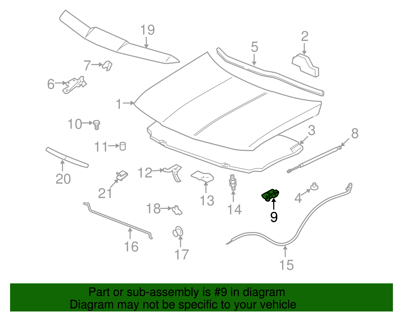 Bracket Assembly, Hood Strut (Hood Side) - GM (10391430)