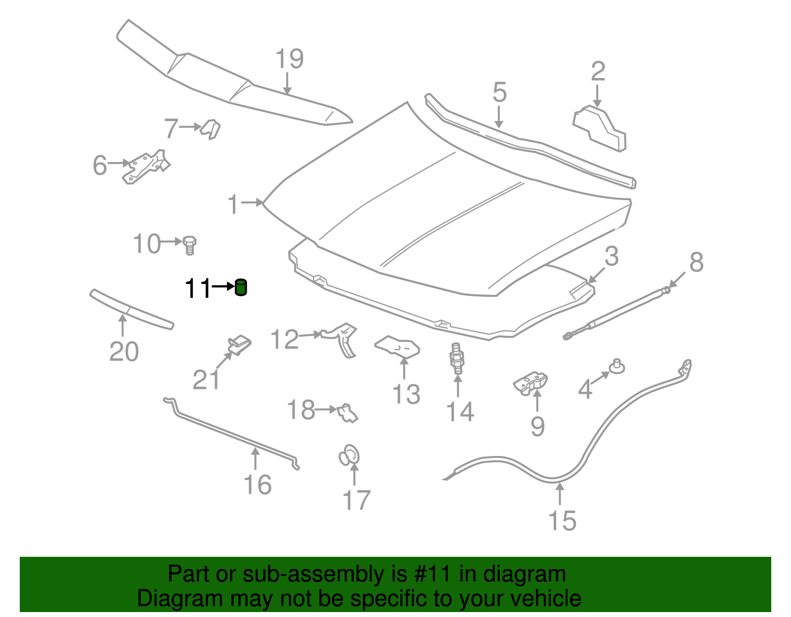 Bumper Assembly, Hood Stop - GM (10381778)