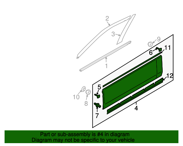 20062013 Suzuki Grand Vitara Body Side Molding 7768065820ZDL