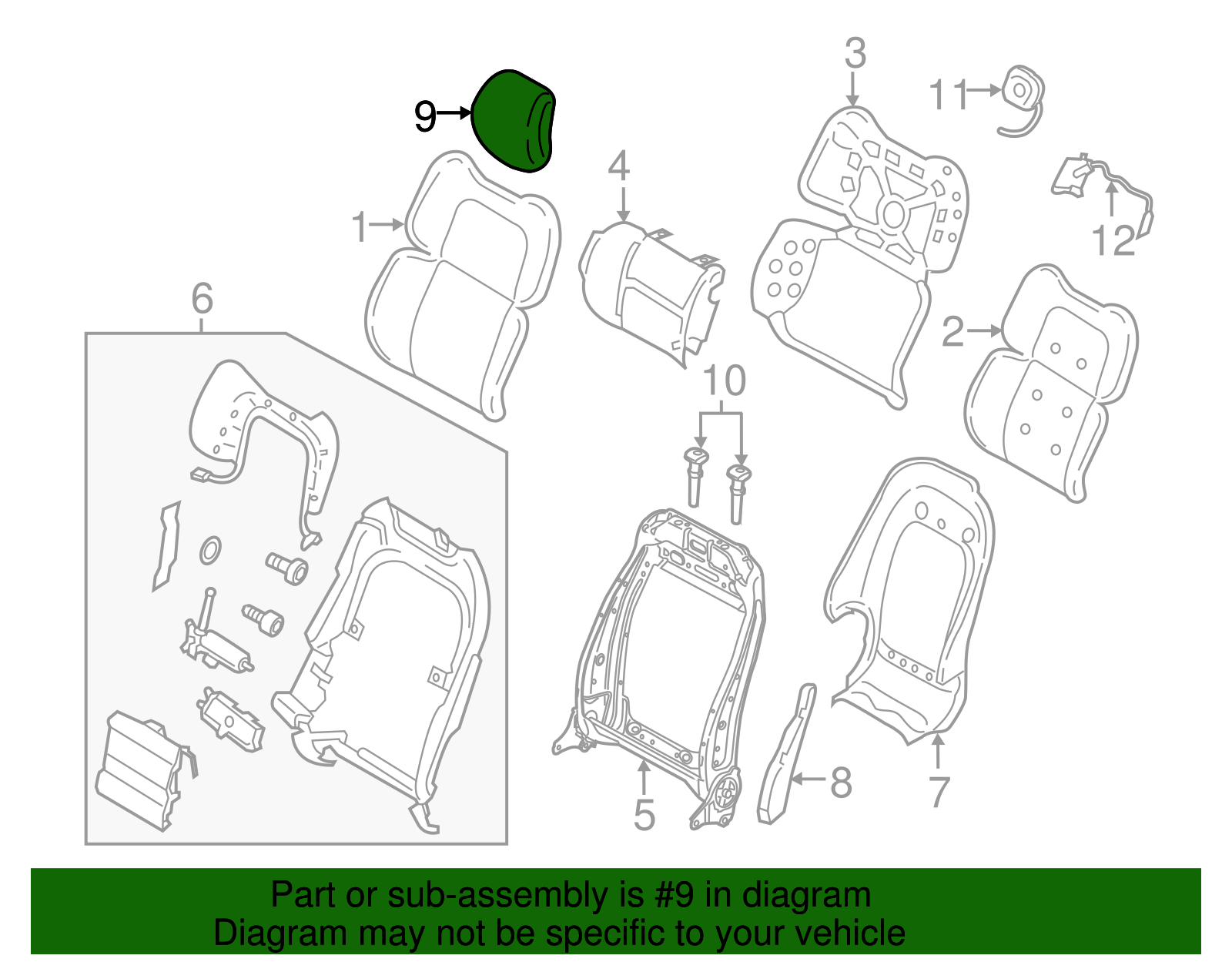 Headrest - Ford (GD9Z-54611A08-CE)