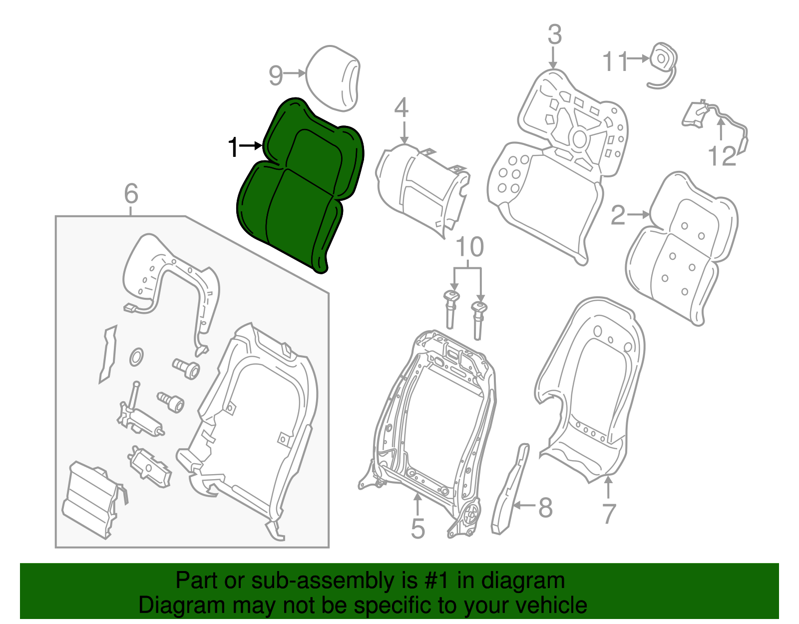 Seat Back Cover - Ford (GD9Z-5464416-AC)