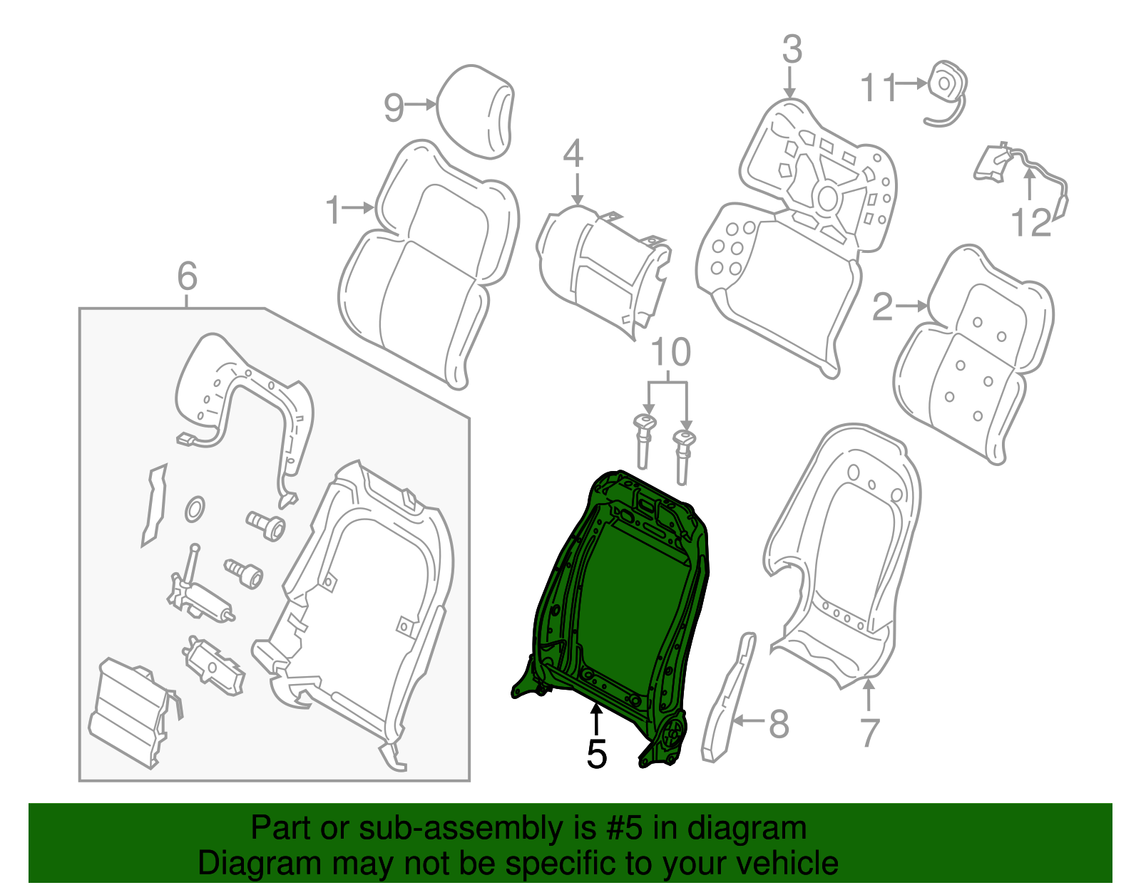 Seat Back Frame - Ford (GU5Z-5461018-A)