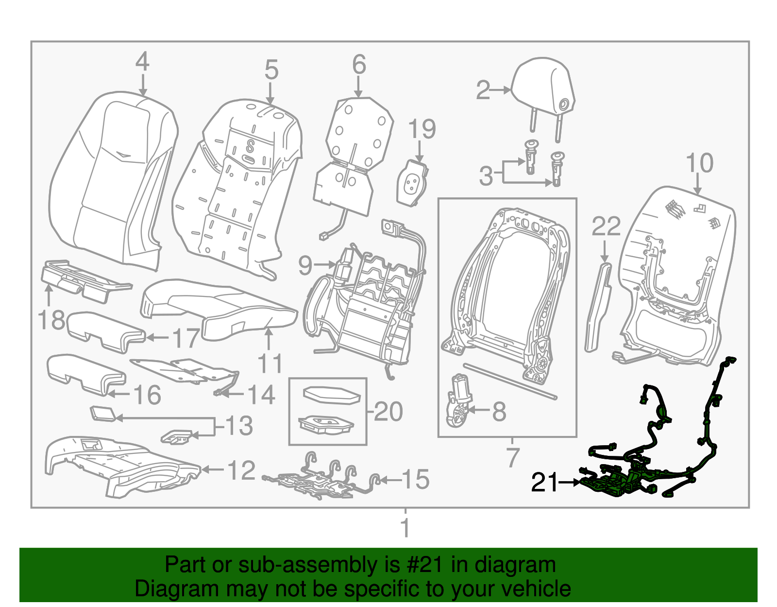 Driver Seat Wiring Harness - Cadillac (84128587)