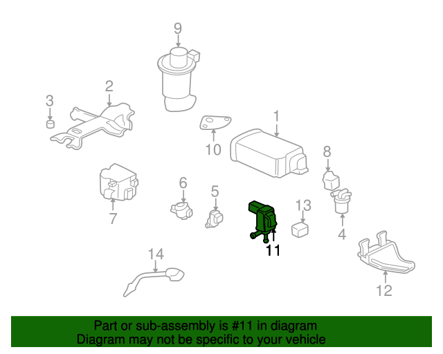 Genuine OEM Acura Purge Valve Part 36160P8EA51 Acura Parts For Less