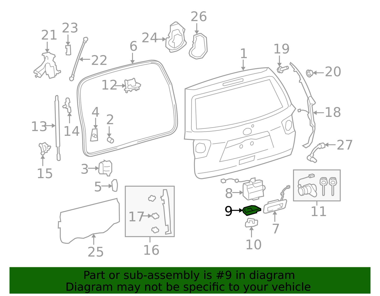2008-2022 Toyota Sequoia Liftgate Latch 69308-0C020 | Toyota Parts Center