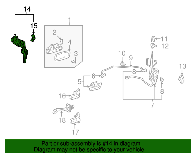 6905112530 Lock Cylinder 19982002 Toyota Corolla OEM Genuine