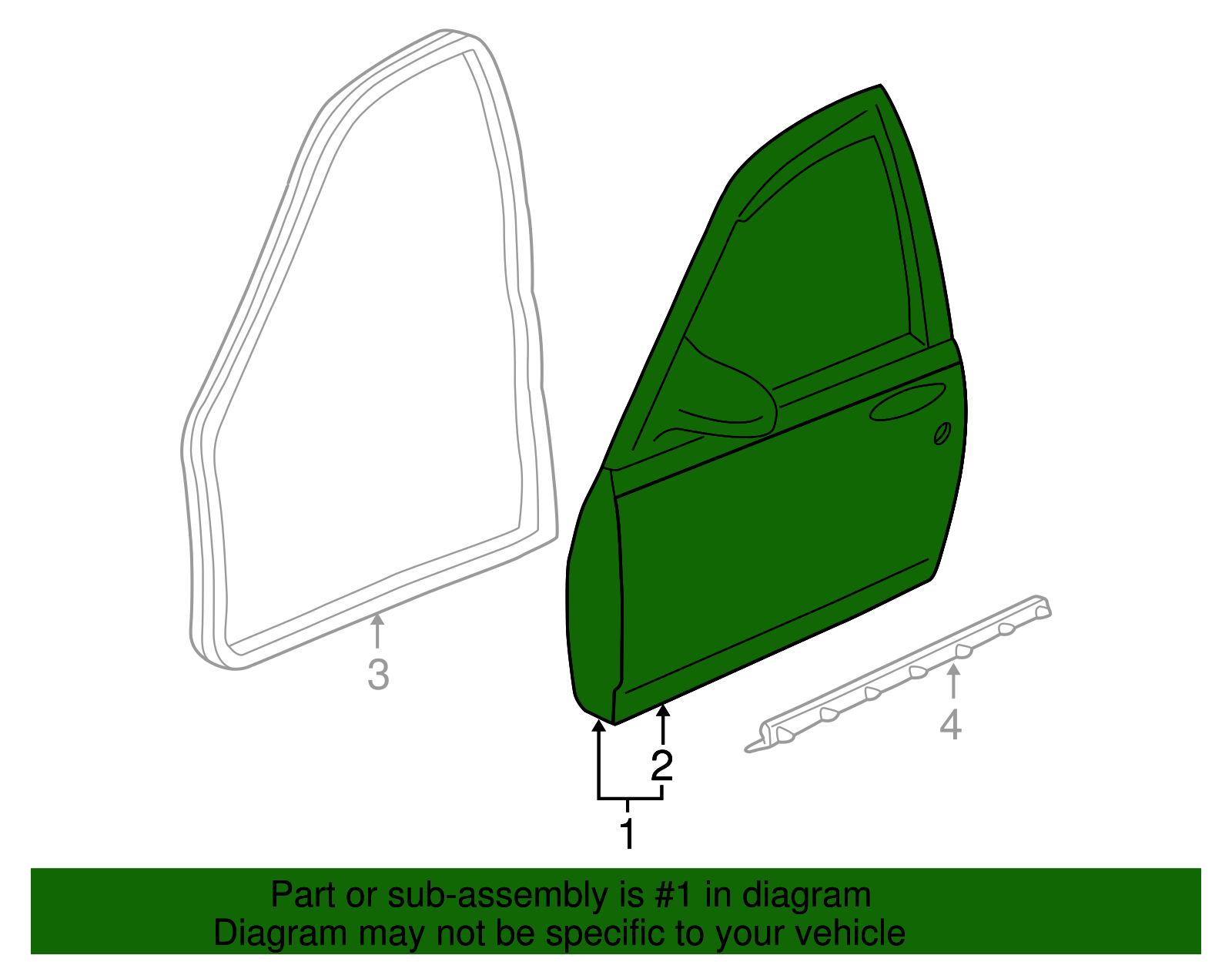 Door Assembly, Front Side (Left-hand) - GM (88948595)