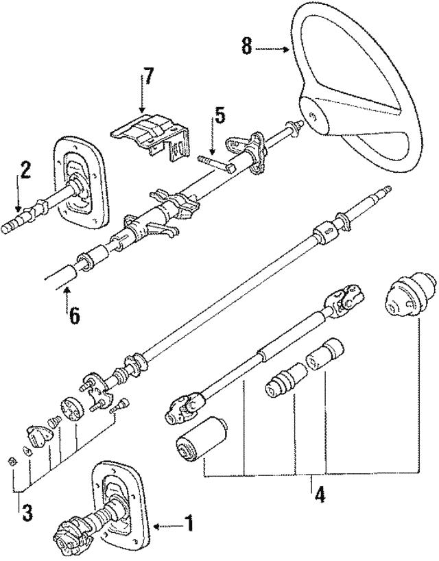 19871995 Mitsubishi Mighty Max Steering Shaft MB412761 QuirkParts