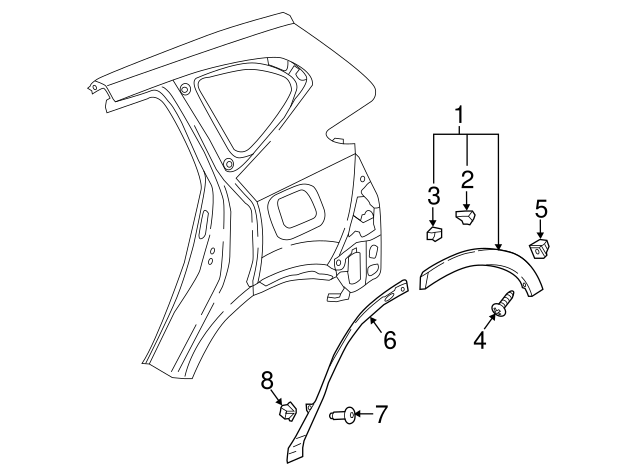 thumbnail image 2 of Genuine OEM Honda 75390-TLA-A01 Passenger Rear Wheel Opening Molding (2017-2021 CR-V) 2 of 5