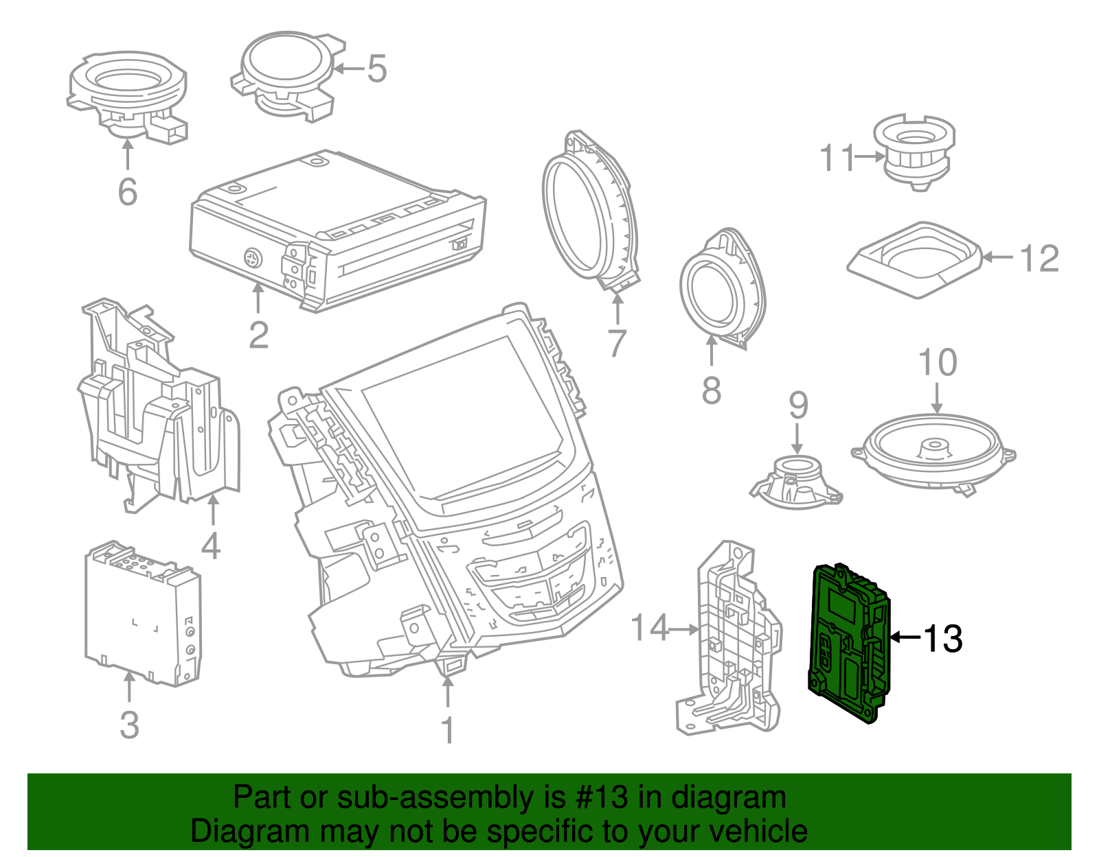 Radio Speaker Amplifier - Cadillac (84113732)