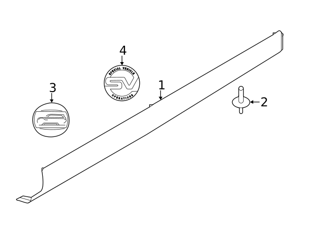 2018-2022 Land Rover Rocker Molding LR110603 | JaguarParts.com