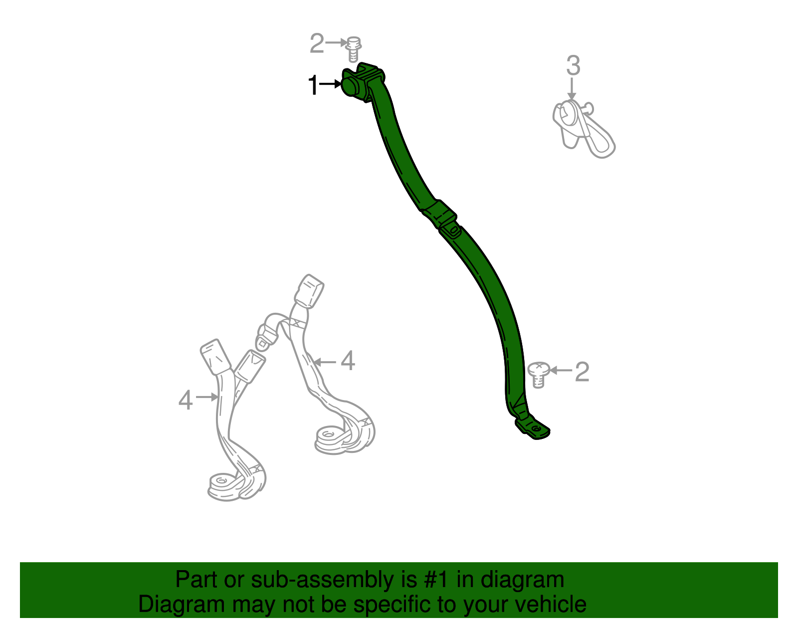 Belt Kit, R/Seat (Retr Side)               *Oak - GM (12457317)