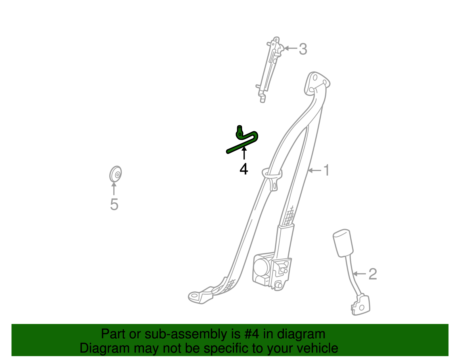 Retainer, D/Seat Shldr Belt - GM (90583855)