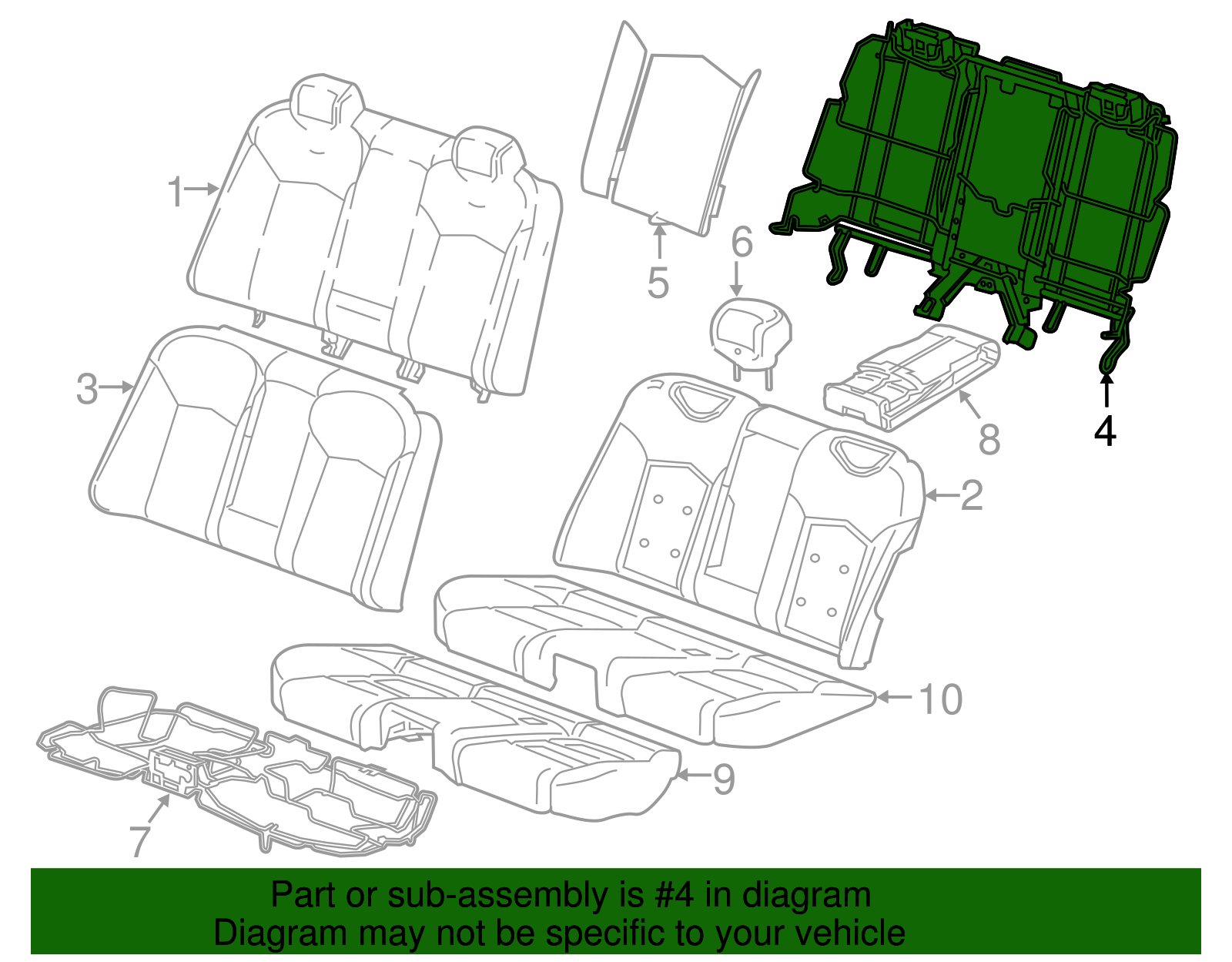 Rear Seat Back Frame - GM (84074762)