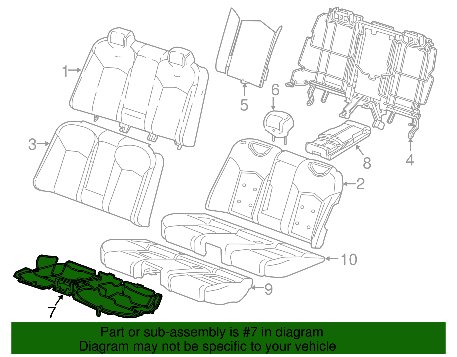 Rear Seat Cushion Frame - GM (84074656)