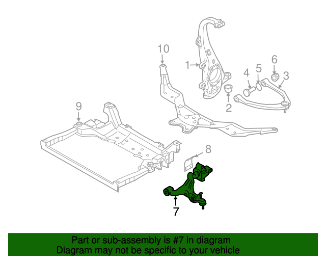20082010 Infiniti Lower Control Arm 54501EJ72A Infiniti Parts Online