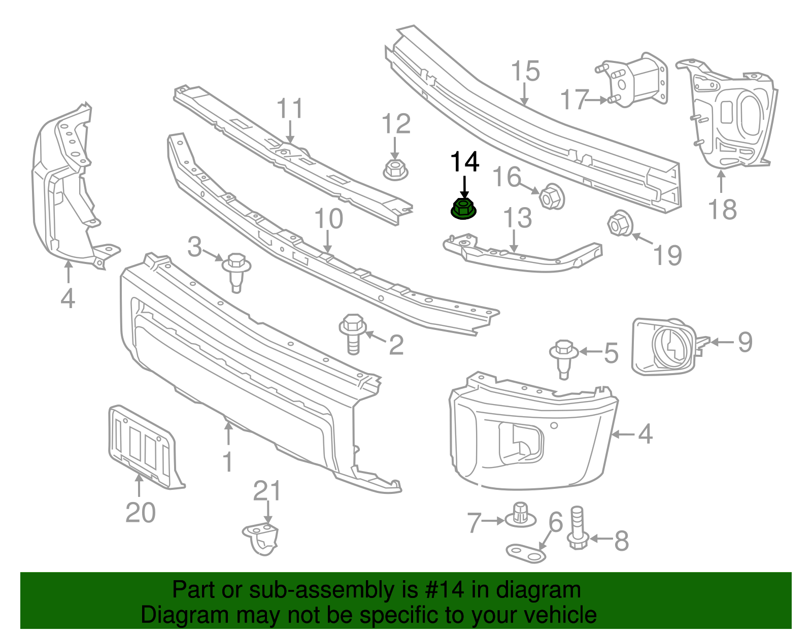 Side Bracket Nut - Toyota (90080-17156)