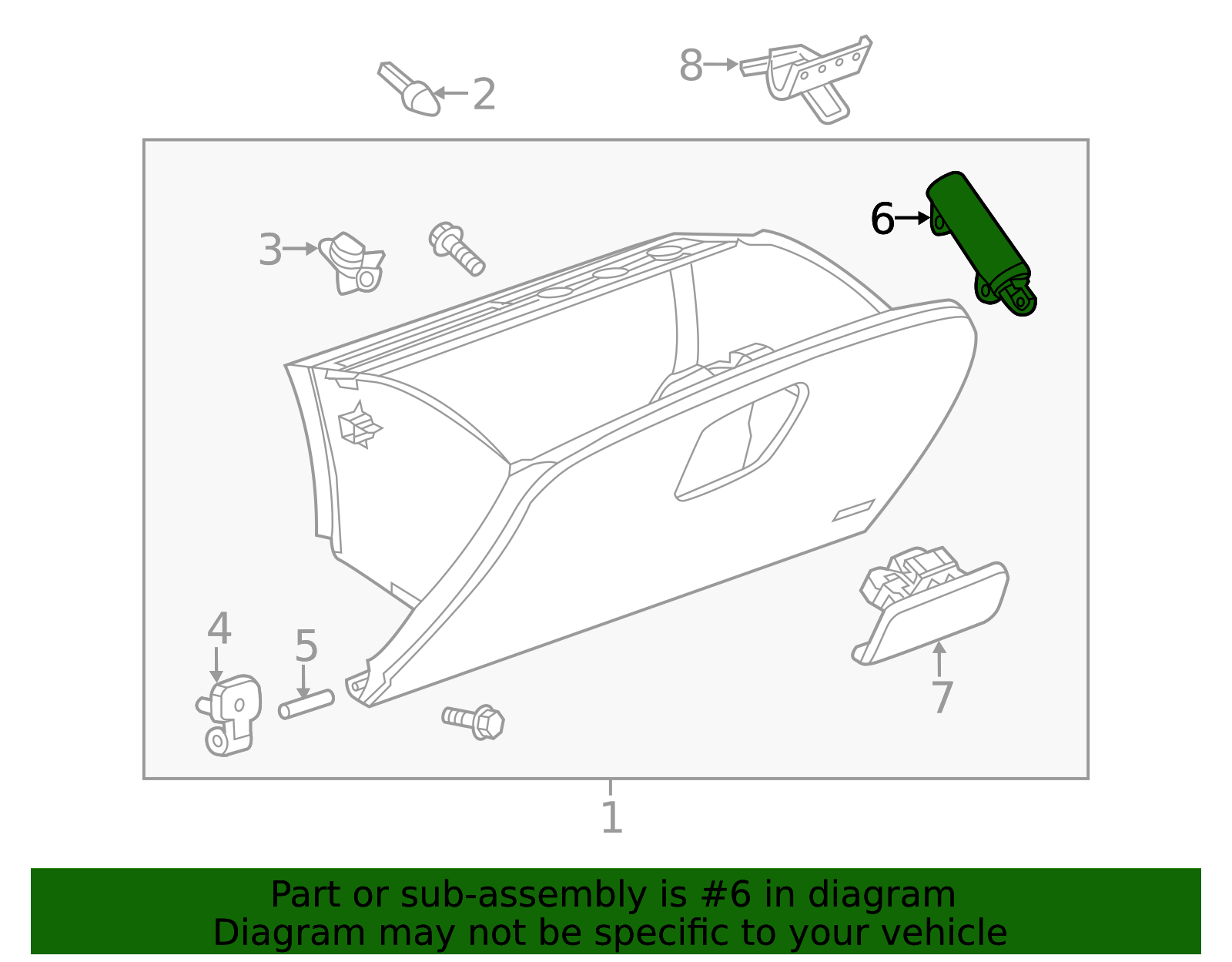 Instrument Panel Compartment Door Dampener - GM (95055216)