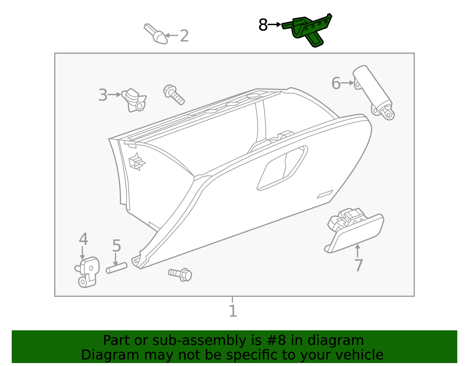Instrument Panel Compartment Door Latch Striker - GM (95055064)