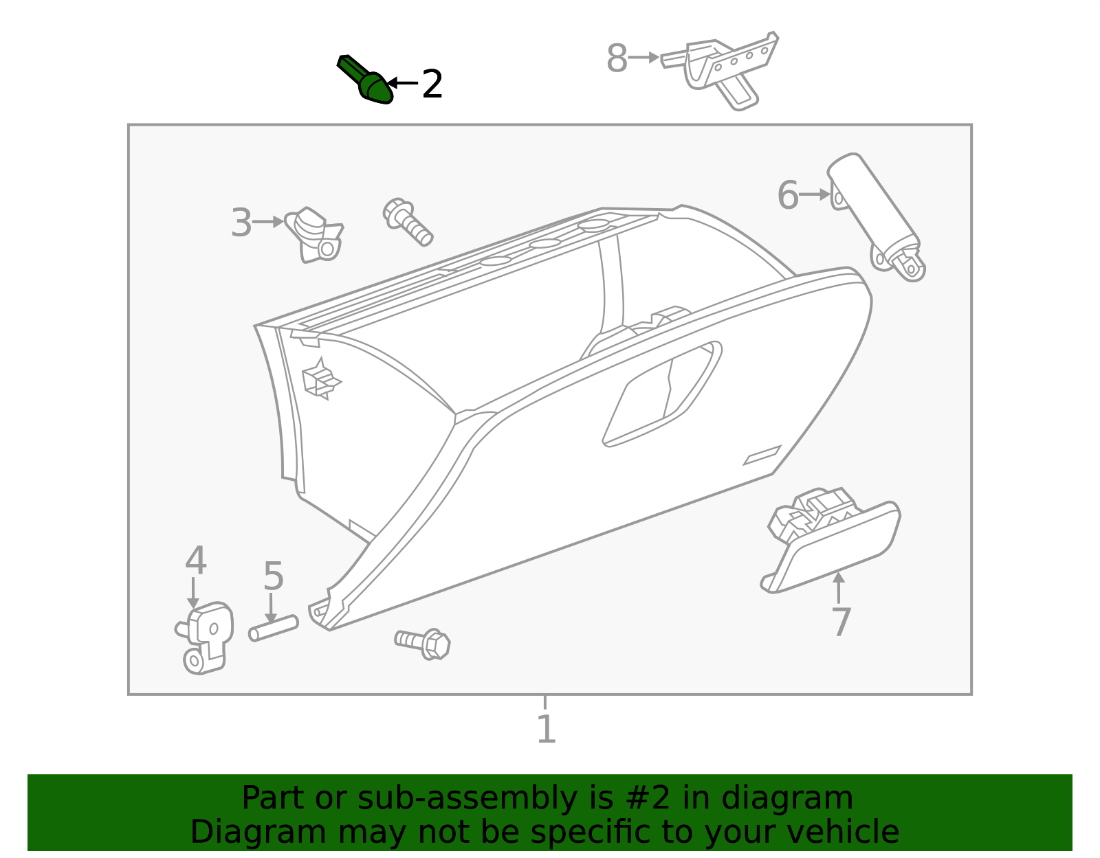 Instrument Panel Compartment Door Bumper - GM (95055254)