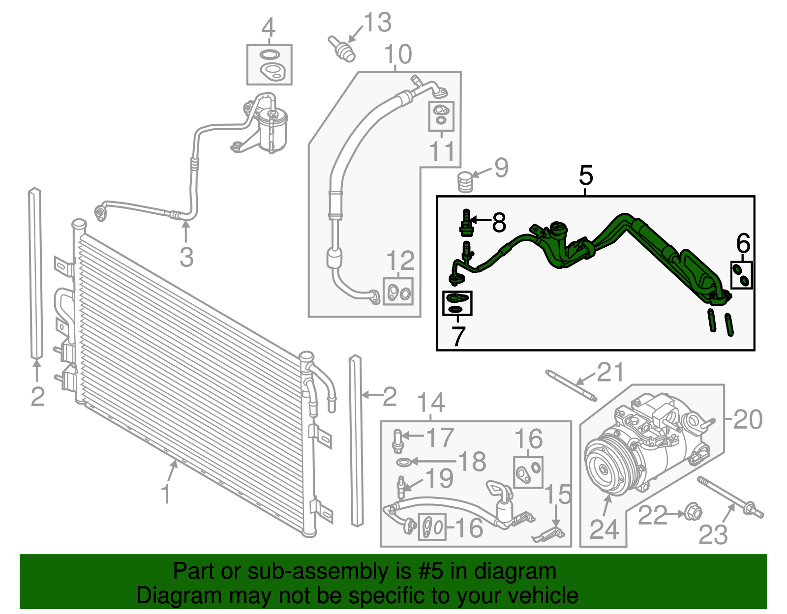 Motorcraft™ A/C Refrigerant Suction Hose - Ford (YF-37165)