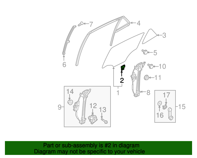 82412C7000 Door Glass Holder 20182021 Kia Rio Kia.Parts Store