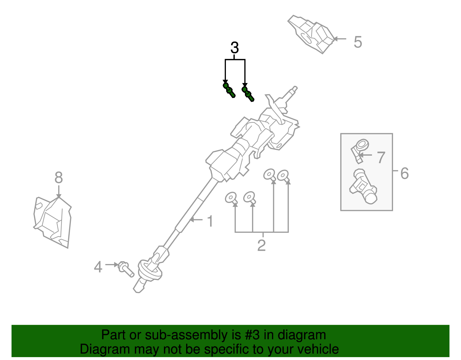 Column Assembly Upper Bolt - Ford (YL8Z-12049-AA)