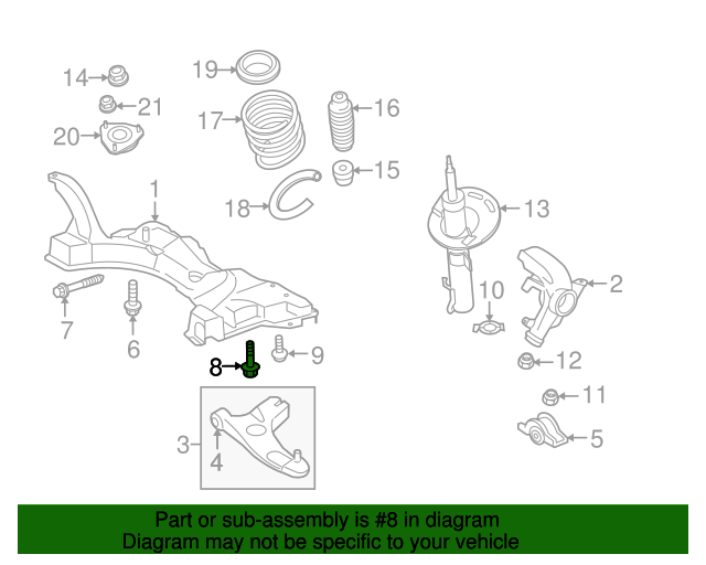 Ford W500562S439 Lower Control Arm Mount Bolt 20082011 Ford