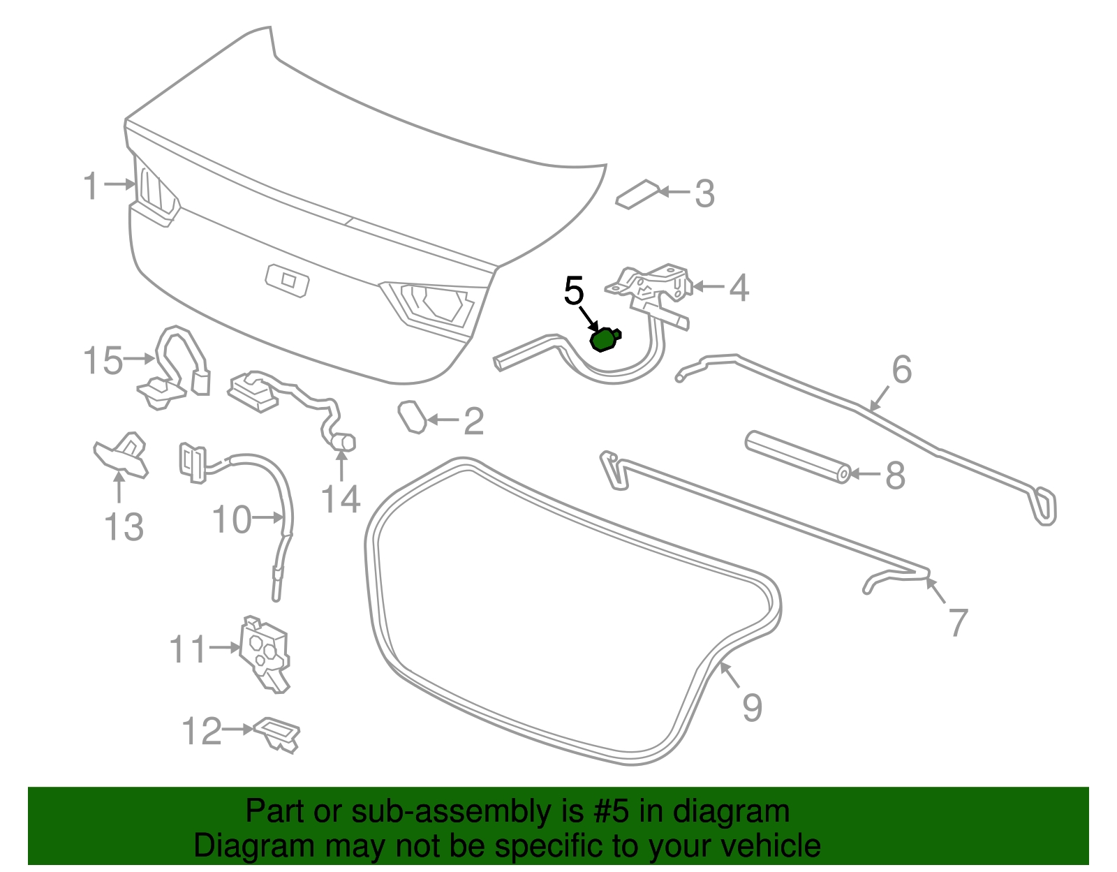 Deck Lid Hinge Bumper - GM (96185310)