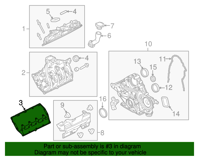 Gasket Valve Rocker Arm Cove bc3z6584f