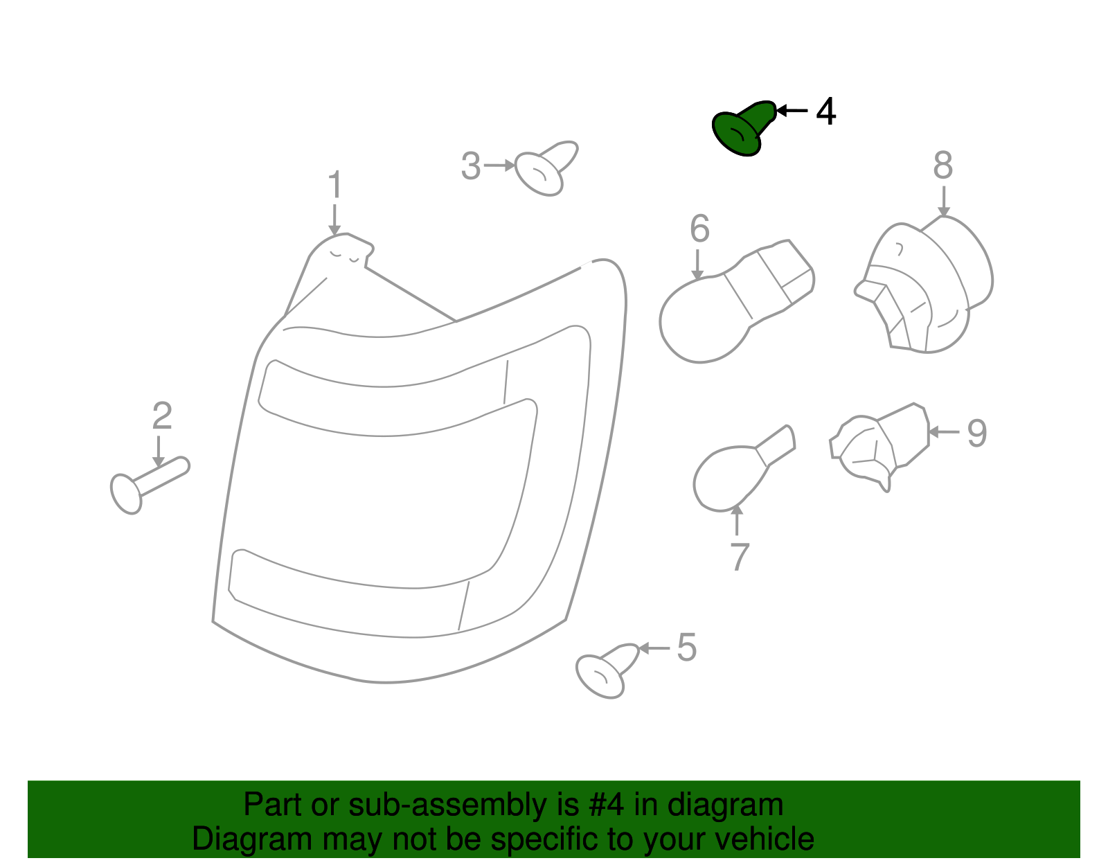 Tail Lamp Assembly Grommet - Ford (YL8Z-13A457-AA)