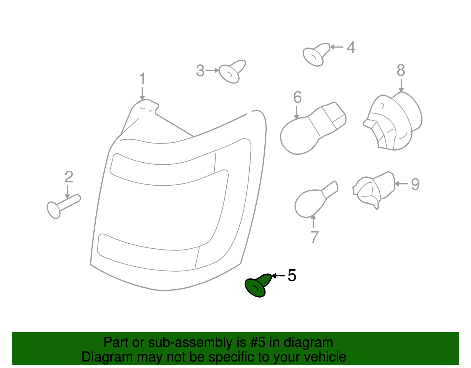 Tail Lamp Assembly Grommet - Ford (YL8Z-13A457-BA)