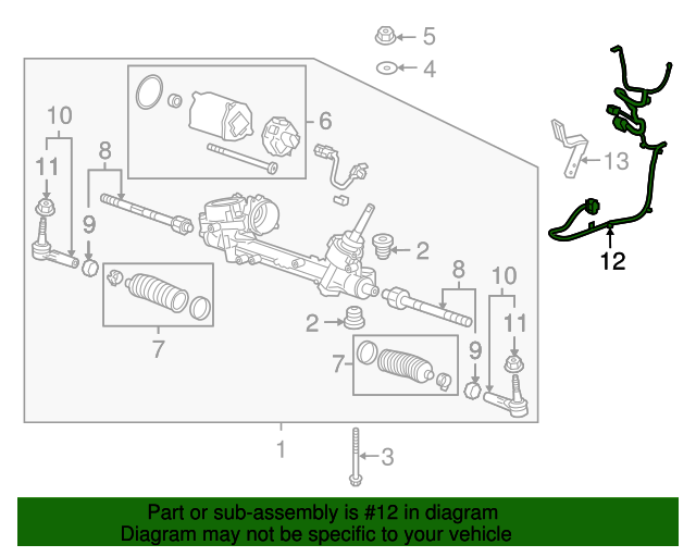 20112016 Chevrolet Power Steering Wiring Harness 95316291