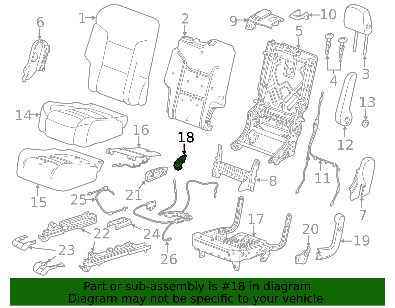Jet Black Rear Seat Outer Hinge Finish Cover - GM (84106409)