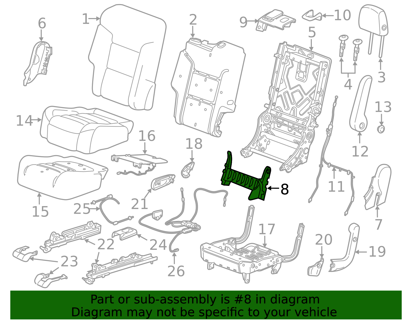Jet Black Rear Seat Back Panel - GM (84088320)