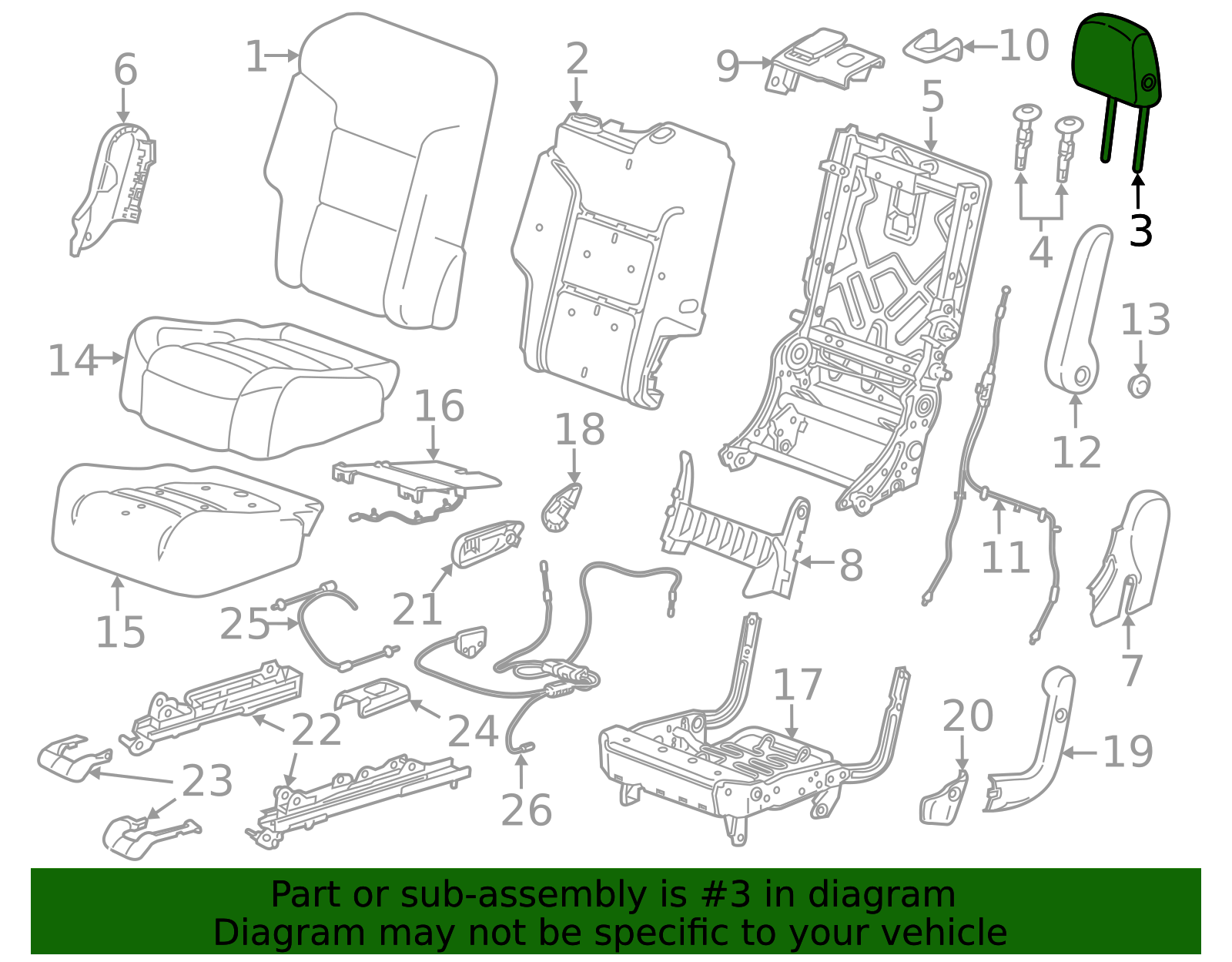 Headrest - GM (84447568)