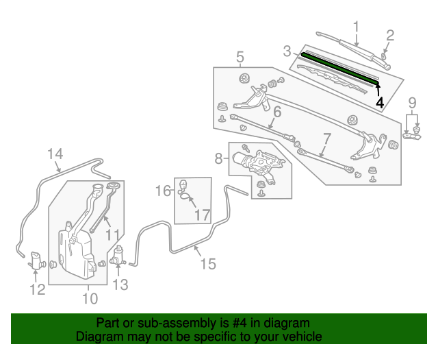 76622-SCV-A01 - Wiper Insert 2003-2011 Honda Element | Honda Parts Online
